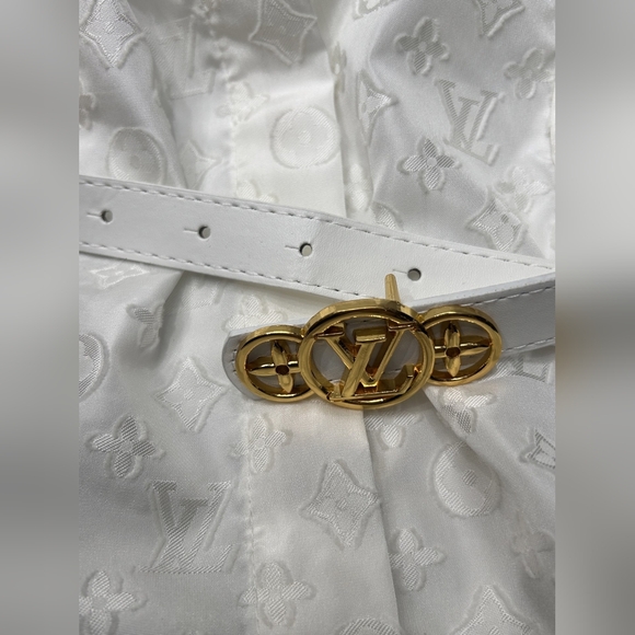 Louis Vuitton Elegant White Belted Dress - Picture 7 of 11
